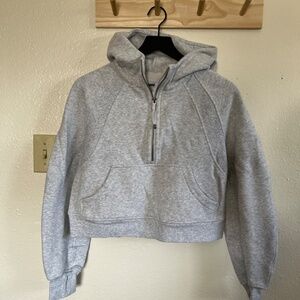 Lululemon Oversized Cropped Scuba Half Zip Sweater Small Gray